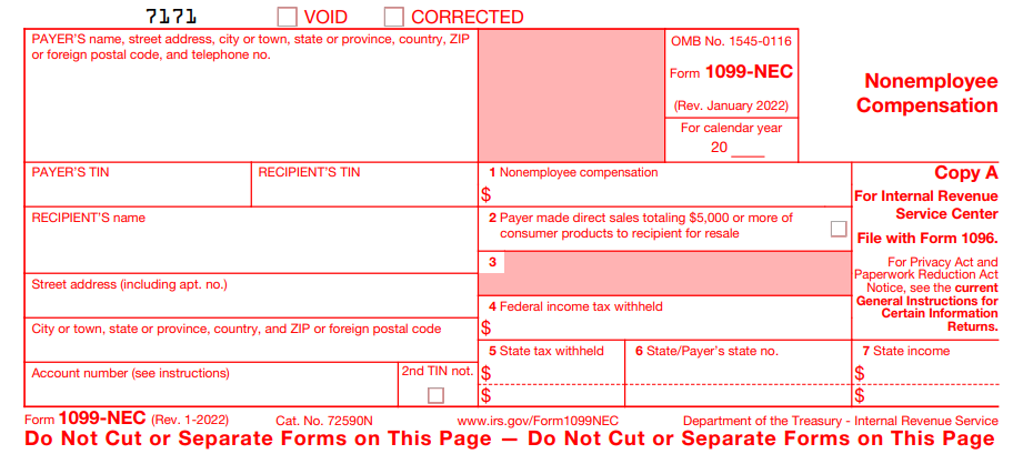 2022 1099-MISC Form for State of Wisconsin